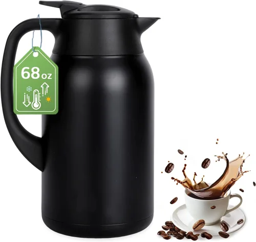 Jarra de café de 68 onzas para mantener el calor, bebidas calientes de 12 horas y bebidas frías las 24 horas, olla aislada de acero inoxidable con