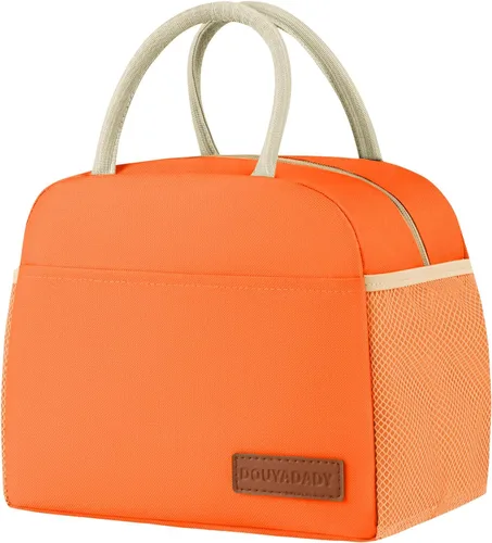 Miniatura 8 de douyadady Bolsa de almuerzo para mujeres/hombres, fiambrera mujeres/hombres (azul bebé+rayas blancas)