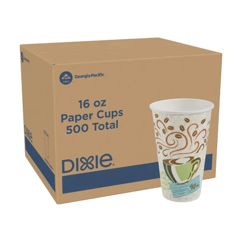 Dixie PerfecTouch - Taza de café caliente de papel aislante de 16 onzas por GP PRO (Georgia-Pacific), Coffee Haze, 5356DX, 500 unidades (25 tazas