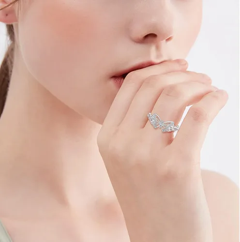 Miniatura 4 de FJ Anillo de mariposa de plata de ley con diseño de animales vintage celta