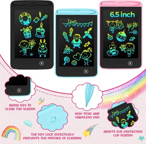 Miniatura 2 de Zhehao 8 tabletas de escritura LCD de 6.5 pulgadas, tablero de dibujo colorido educativo para niños de 3 a 6 años, regalos de oficina