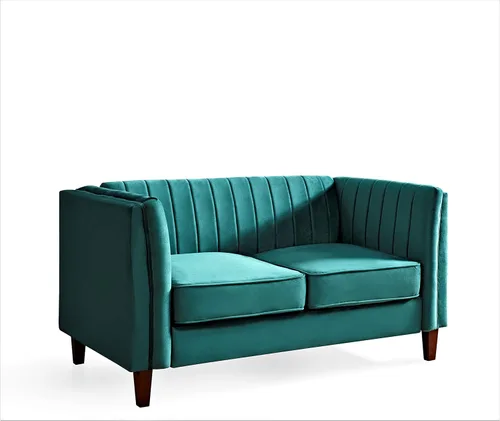 Miniatura 15 de Container Furniture Direct Sofá moderno de terciopelo de lujo para sala de estar con espuma de alta densidad, tapicería de tela suave, cojines