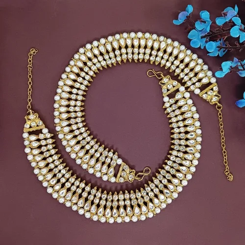 Miniatura 2 de Efulgenz Indian Bollywood Wedding Anklets for Women Crystal Rhinestone Faux Kundan Wedding Bridal Payal Foot Jewelry Anklet For Women