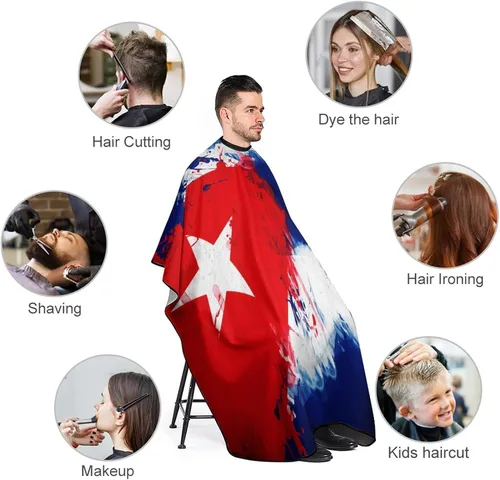 Miniatura 3 de Zenladen423 - Capa de peluquería profesional con bandera de Cuba vintage, accesorio de peluquería para adultos (unisex)