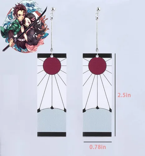 Miniatura 2 de Tanjiro - Aretes colgantes de anime Tanjirou, accesorios de Halloween, Acrílico