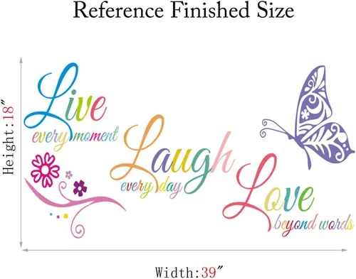 Miniatura 4 de Calcomanías motivacionales para pared Live Love Laugh, calcomanías inspiradoras para la familia, decoración con frases, murales de vinilo