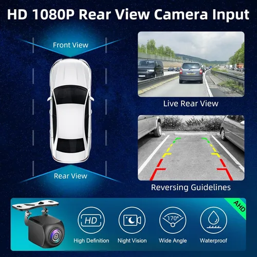 Miniatura 5 de Estéreo de coche Android, doble DIN, inalámbrico, CarPlay y Android Auto, de 18 cm, radio de coche con pantalla táctil con pantalla dividida, WiFi