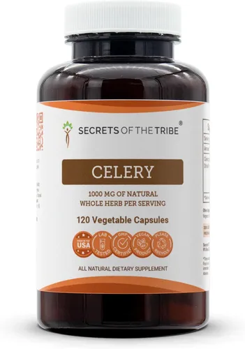 Miniatura 6 de Secrets of the Tribe Apio 60 Cápsulas, 1000 mg, Apio (Apium graveolens) Frutos secos y semillas (60 Cápsulas)