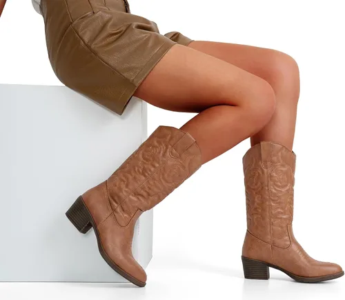 Miniatura 4 de Vepose Botas vaqueras 9801 hasta la rodilla para mujer