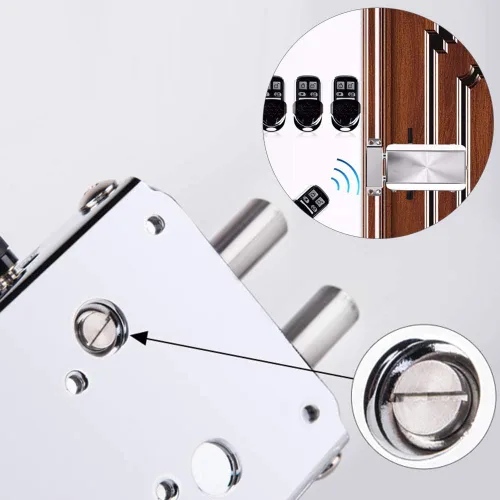 Miniatura 4 de Kit de cerradura de puerta inteligente electrónica, kit de cerradura de puerta para el hogar con 4 controles remotos, sistema de control de acceso