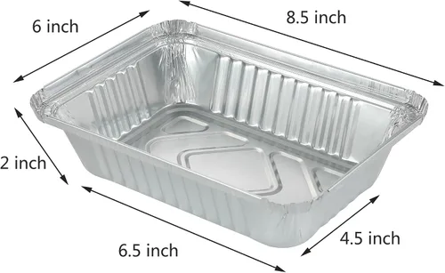 Miniatura 2 de Waytiffer Paquete de 25 sartenes desechables de papel de aluminio con tapas, latas de pan resistentes de 2.25 libras, capacidad de 8.5 x 6.3