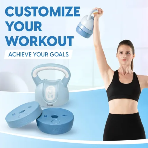 Miniatura 4 de Juegos de pesas rusas Yes4All - Juego de pesas rusas ajustables para entrenamiento de fuerza - Pesas rusas con peso ajustable para entrenamientos D.