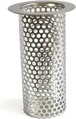 Miniatura 10 de Colador de drenaje comercial de piso de 2 pulgadas, colador de drenaje de acero inoxidable de malla cilíndrica perforada 304 de 4 pulgadas de alto