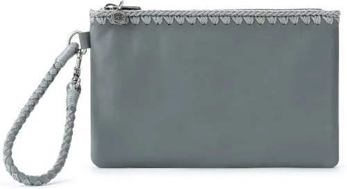 The Sak Vita - Pulsera de piel, diseño convertible con correas ajustables, color azul polvoriento, Azul (Dusty Blue)