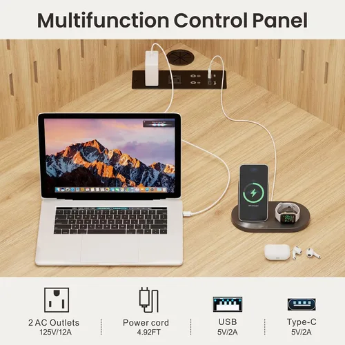 Miniatura 4 de Escritorio esquinero para computadora con luces LED, escritorio de estudio en forma de L con gabinete y estantes, escritorio triangular para oficina
