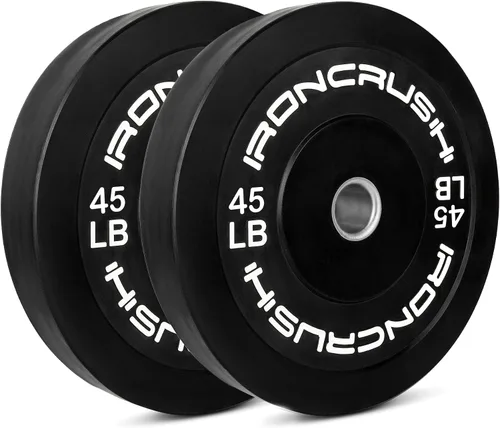 Miniatura 9 de Iron Crush Juego de placas olímpicas para parachoques, pesas de goma virgen para entrenamiento de fuerza, se adapta a pesas de 2 pulgadas, se venden