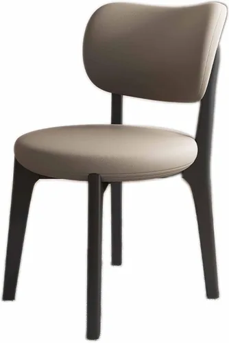 Miniatura 41 de Juego de sillas de comedor de madera modernas con respaldo curvado, sillas de cocina tapizadas con marco de madera, sillas laterales sin brazos