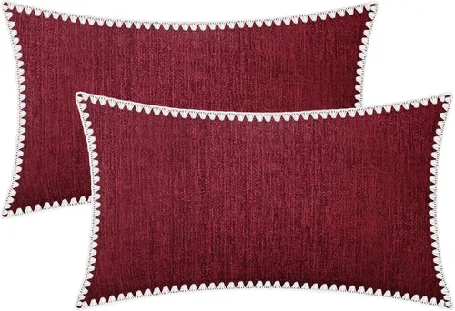 Miniatura 20 de BRAWARM Fundas de almohada 40x40 cm - Paquete de 2 fundas de almohada de chenilla negra, fundas de almohada de chenilla suave teñida sólida