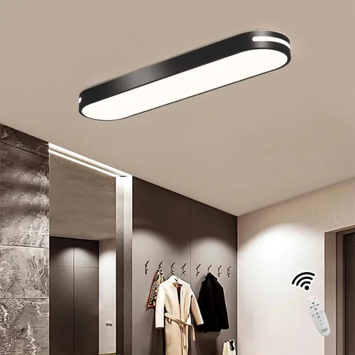 Miniatura 16 de Lámpara de techo lineal de 23.6 pulgadas, LED moderna de 40 W, lámpara de techo simple negra, iluminación de techo de perfil bajo para dormitorio