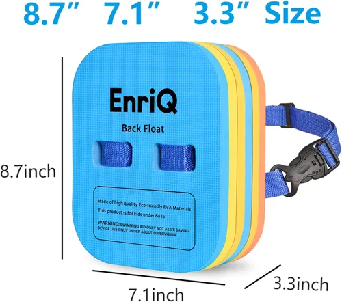 Miniatura 4 de Flotador trasero de seguridad para natación con 3 capas ajustables cinturones de natación impermeables dispositivo para niños flotadores de natación