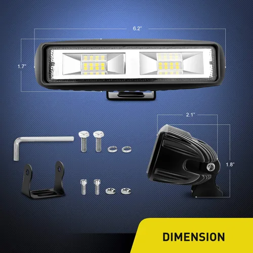 Miniatura 2 de Nilight Focos LED Laterales 2PCS 6.5 Pulgadas 60W Haz de Inundación y Concentrado Combo Barra de Luz Luces Antiniebla de Conducción Iluminación