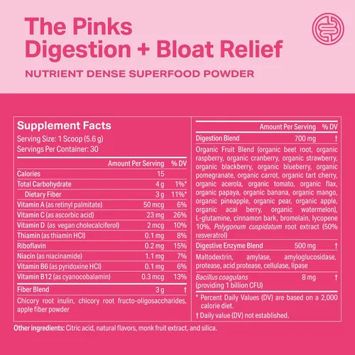 Miniatura 8 de Proper, The Pinks Digestión y Alivio de la Hinchazón. Mezcla de bebida con probióticos para la salud intestinal, prebióticos, raíz de remolacha