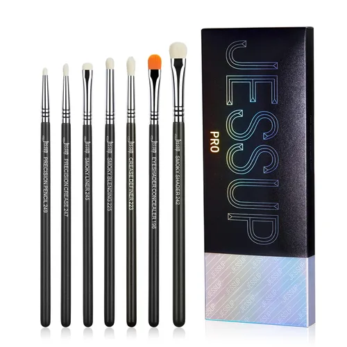 Miniatura 12 de Jessup Juego de brochas de sombra de ojos, 12 piezas, juego de brochas de maquillaje de ojos profesional prémium sintéticas, mezcla de sombra