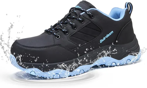 Miniatura 10 de Zapatos anchos con punta de acero para mujer, impermeables, antideslizantes, zapatos de seguridad, ligeros, antideslizantes, construcción