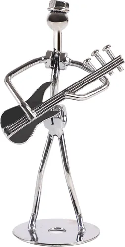 Miniatura 12 de Pequeña escultura de hierro, músico de metal, decoración de figuras de arte, regalo de estatua de hombre musical, exhibición para escritorio