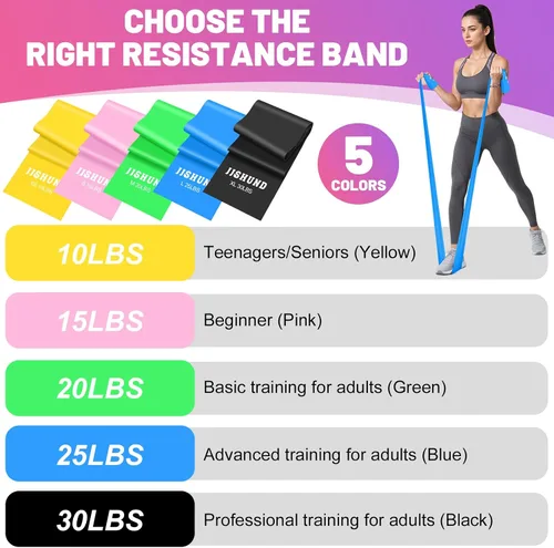 Miniatura 3 de 5 bandas de resistencia, bandas elásticas profesionales de ejercicio para fitness, yoga, pilates, estiramiento, entrenamiento de fuerza, bandas