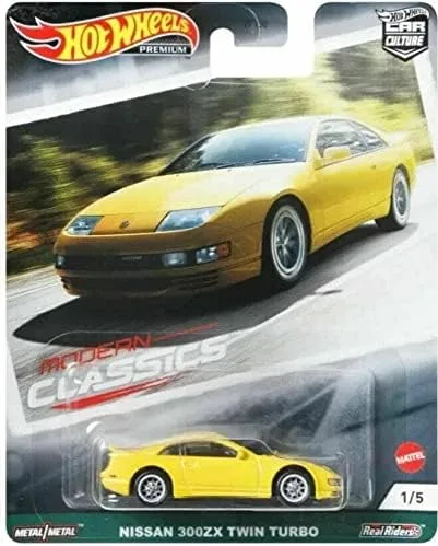 Hot Wheels Car Culture Nissans 300zx Twin Turbo (amarillo), clásicos modernos 1/5 (escala Premium 1:64)