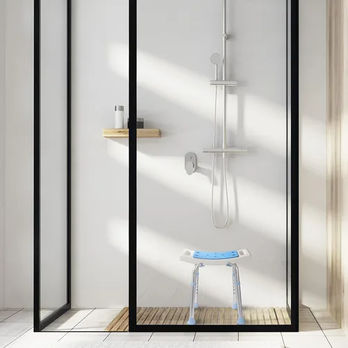 Miniatura 7 de Aliseniors - Silla de ducha para ducha interior - Taburete de baño antideslizante con asiento acolchado y agujeros para la tina y el baño - Banco