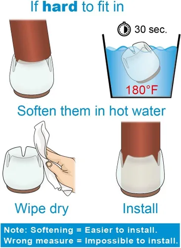 Miniatura 5 de Tapas para patas de silla, redondas de silicona transparente para patas de muebles de mesa, protectores de piso de madera, almohadillas de fieltro