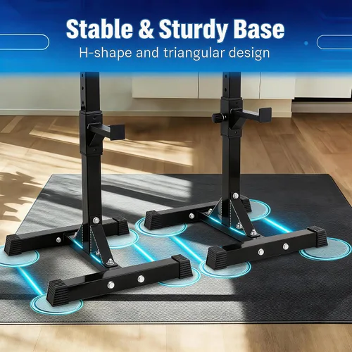 Miniatura 4 de ZENY Soporte ajustable para pesas en cuclillas, soporte de prensa de banco para entrenamiento de fuerza en el gimnasio en casa, carga máxima de 550