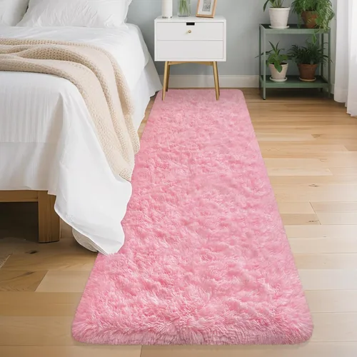 Miniatura 15 de Alfombras verdes para dormitorio de niños: alfombra de pasillo lavable de 2x6, alfombras pequeñas antideslizantes, esponjosas, suaves, peludas