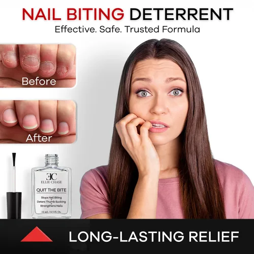 Miniatura 8 de Ellie Chase Detener el tratamiento disuasorio de uñas sabor extra amargo 0.5 onzas Deja de poner los dedos en la boca Seguro para adultos