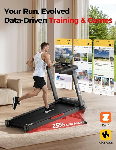 Miniatura 9 de Renestar Treadmill for Home with 25% Auto Incline - 8.5MPH Max Speed, Extra Large LED Touchscreen, 300LBS Capacity, 3.5HP Home Office Treadmills for