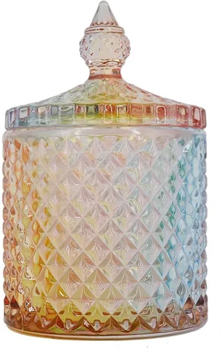 Miniatura 10 de Rainie Love Home - Juego básico de organización de almacenamiento de alimentos, tarro facetado de diamante de cristal con tapa de cristal, adecuado