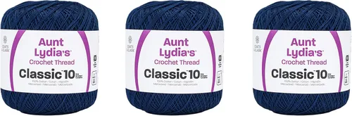 Miniatura 22 de Aunt Lydia Classic Crochet - Paquete de 3 unidades de 350y/1,049.9 ft - Blanco Antiguo