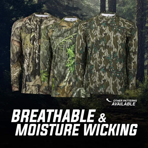Miniatura 6 de Camisas Mossy Oak de caza para hombre, de manga larga, con camuflaje