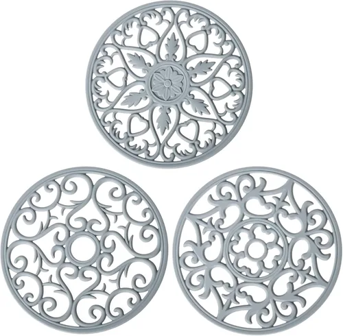 Miniatura 12 de Salvamanteles para platos calientes, salvamanteles de silicona para ollas y sartenes, salvamanteles tallados para cocina, tapete multiusos