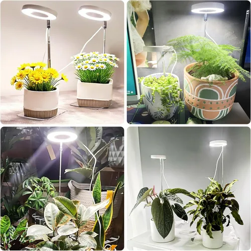 Miniatura 7 de Luz blanca de cultivo de 3.54 pulgadas, luces de espectro completo para plantas para cultivo en interiores con temporizador de 3/9/12H, 3 modos