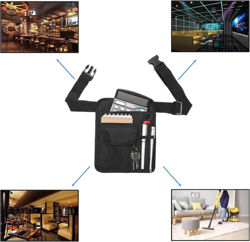 Miniatura 7 de BVMAG Bolsa de servidor con cintura para restaurante con hebilla de cinturón ajustable para camarera pequeña