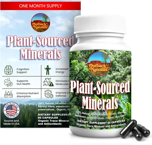 Minerales de origen vegetal, 60 cápsulas, minerales orgánicos naturales y antioxidantes que apoyan el sistema inmunológico y digestivo, promoviendo