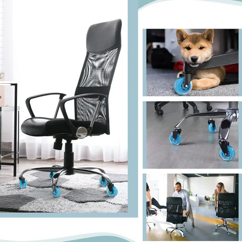 Miniatura 6 de Hivexagon Juego de 5 ruedas de repuesto para silla de oficina, ruedas universales silenciosas, resistentes, de 3 pulgadas, para sillas de oficina