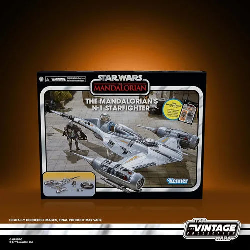 Miniatura 2 de Star Wars The Vintage Collection The Mandalorian's N-1 Starfighter, The Mandalorian - Vehículo y figuras de acción de 3.75 pulgadas, para edades
