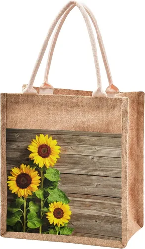 Miniatura 43 de CaTaKu Divertida bolsa de yute con asas y cremallera para gatos, bolsa de arpillera reutilizable con bolsillo frontal de lona, regalo para bodas, 12