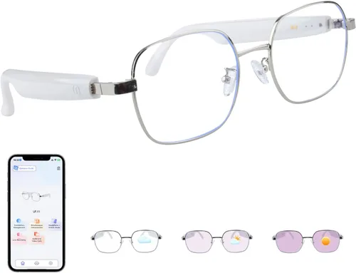 Miniatura 9 de Gafas de IA para hombres y mujeres impulsadas por ChatGPT, lentes inteligentes Bluetooth con traducción AI (más de 165 idiomas), cancelación