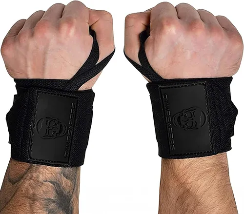 Miniatura 18 de Gymreapers Muñequeras de levantamiento de pesas (aprobadas por IPF) de 18 pulgadas, soporte de muñeca de calidad profesional con lazo para el pulgar