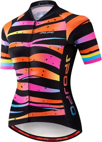 Miniatura 99 de Camiseta de ciclismo para mujer, manga corta y pantalones cortos de ciclismo acolchados para verano